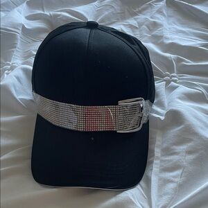 Black Cap with Silver Rhinestone Band. Never worn!!